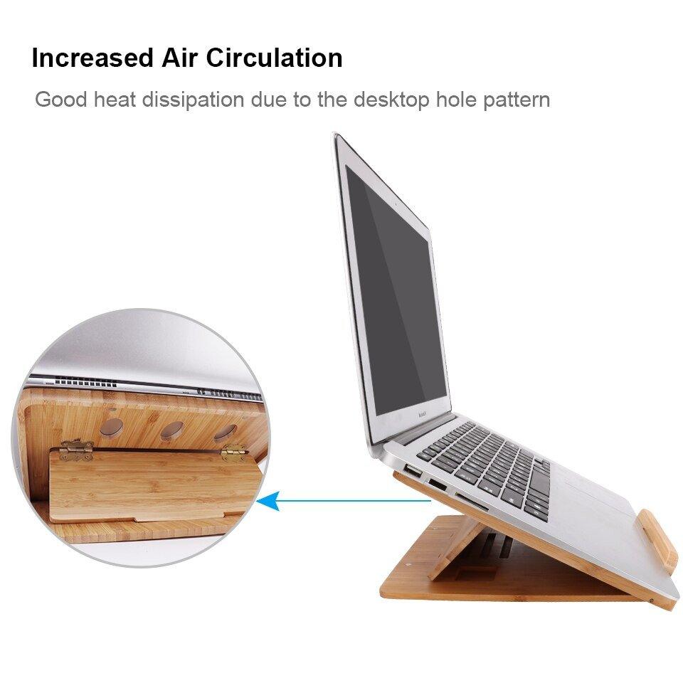 Bamboo Foldable & Adjustable Laptop Stand Holder-BambooChic