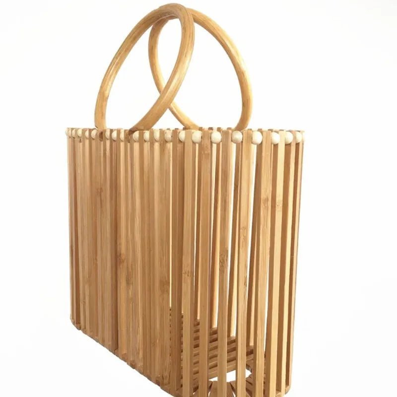 Chic Bamboo Handbag - Eco-Friendly Summer Beach Bag-BambooChic