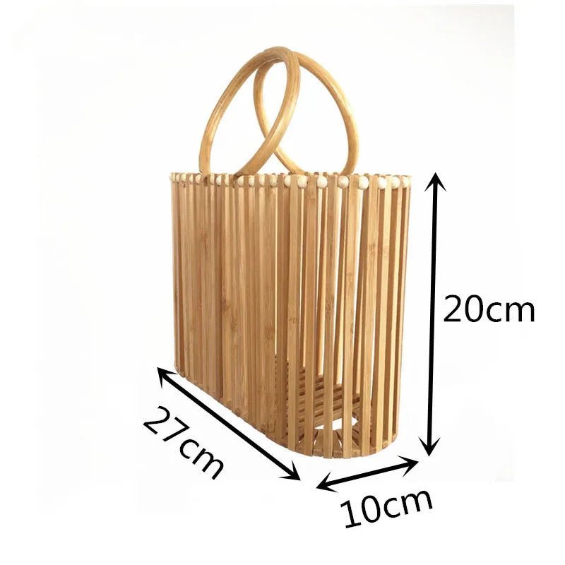 Chic Bamboo Handbag - Eco-Friendly Summer Beach Bag-BambooChic