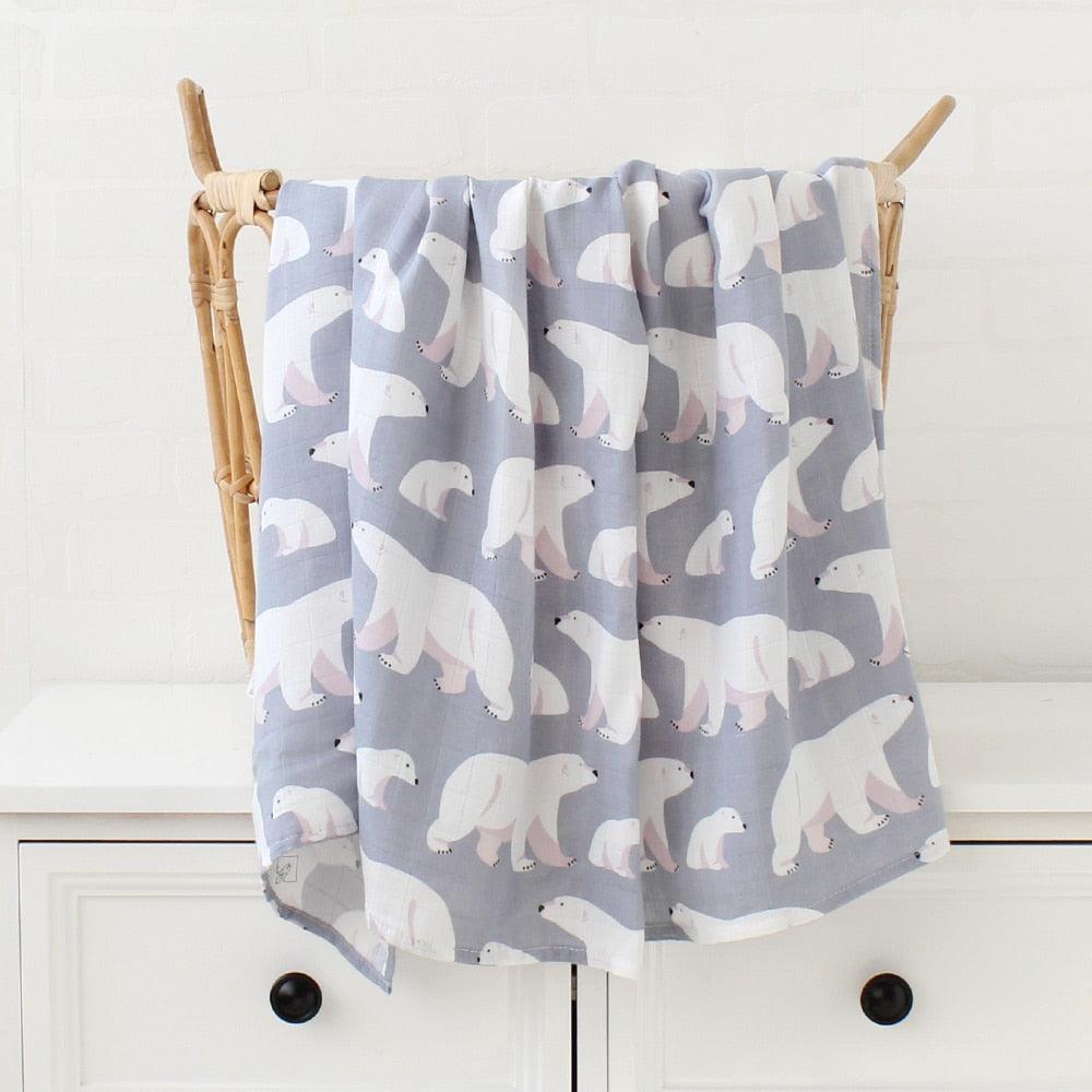 70% Bamboo 30% Cotton Muslin Baby Blanket-BambooChic