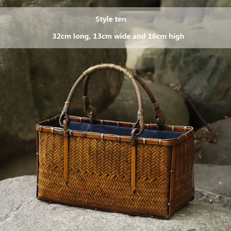 Handcrafted Bamboo Mini Tote - Traditional Chinese Style-BambooChic