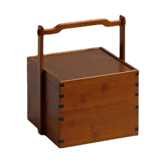 Chic Bamboo Double-Decker Tea Storage Box-BambooChic