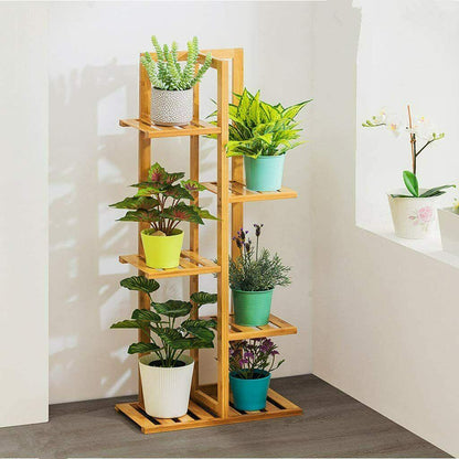 Premium Bamboo Plant Stand - 5/6 Tier for Indoor & Outdoor Use - Patio Garden-BambooChic