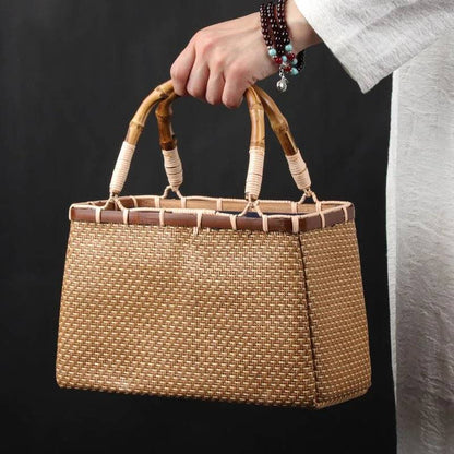 Handcrafted Bamboo Mini Tote - Traditional Chinese Style-BambooChic