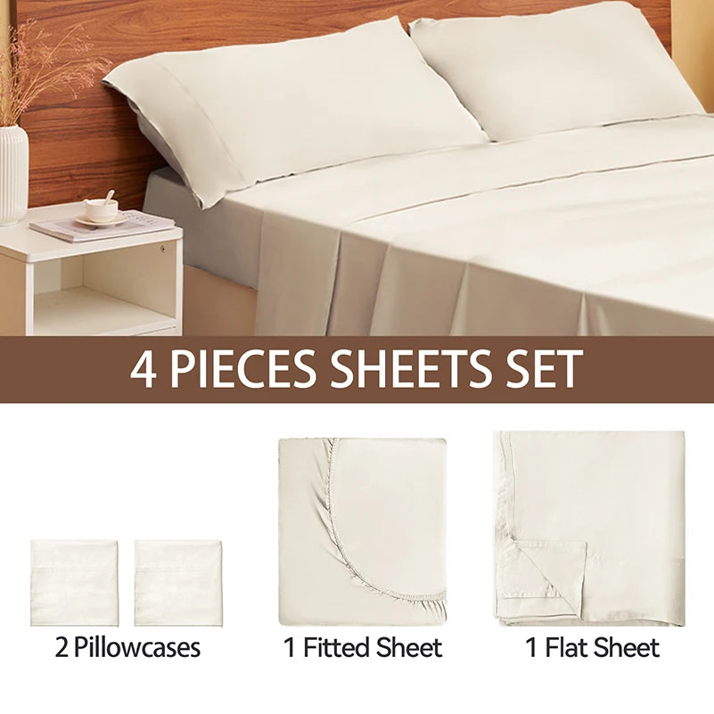 Comfort Bamboo Bed Sheet Set - Silky Soft, Cooling, and Eco-Friendly-BambooChic