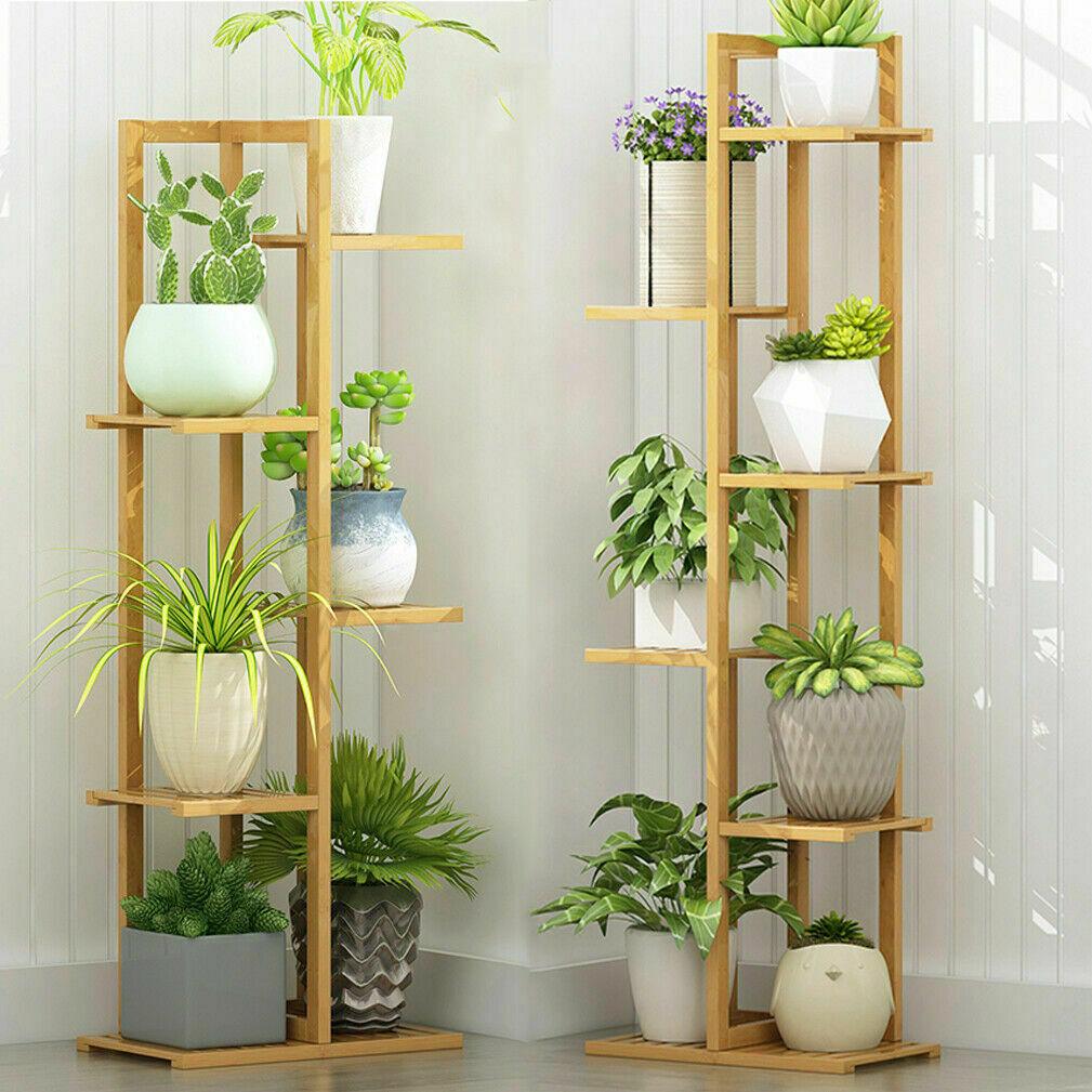 Premium Bamboo Plant Stand - 5/6 Tier for Indoor & Outdoor Use - Patio Garden-BambooChic