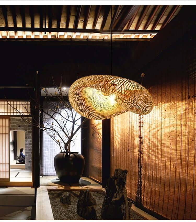 Handmade Bamboo Woven Chandelier-BambooChic