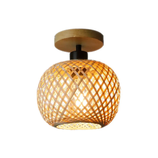 Retro Bamboo Woven Ceiling Light - Eco-Friendly Decorative Chandelier-BambooChic