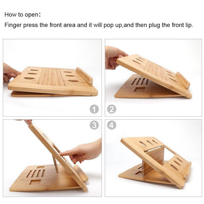 Bamboo Foldable & Adjustable Laptop Stand Holder-BambooChic