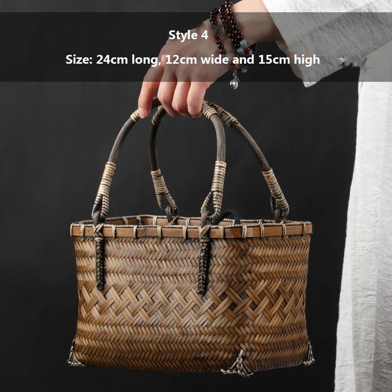 Handcrafted Bamboo Mini Tote - Traditional Chinese Style-BambooChic