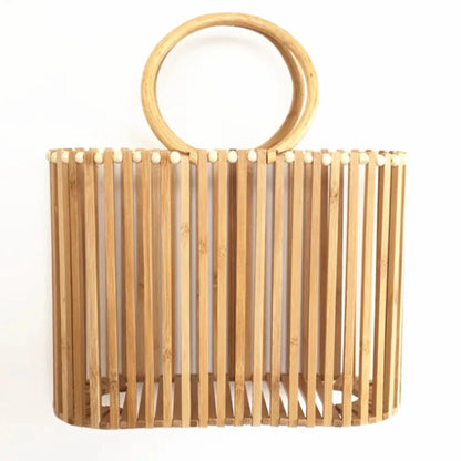 Chic Bamboo Handbag - Eco-Friendly Summer Beach Bag-BambooChic