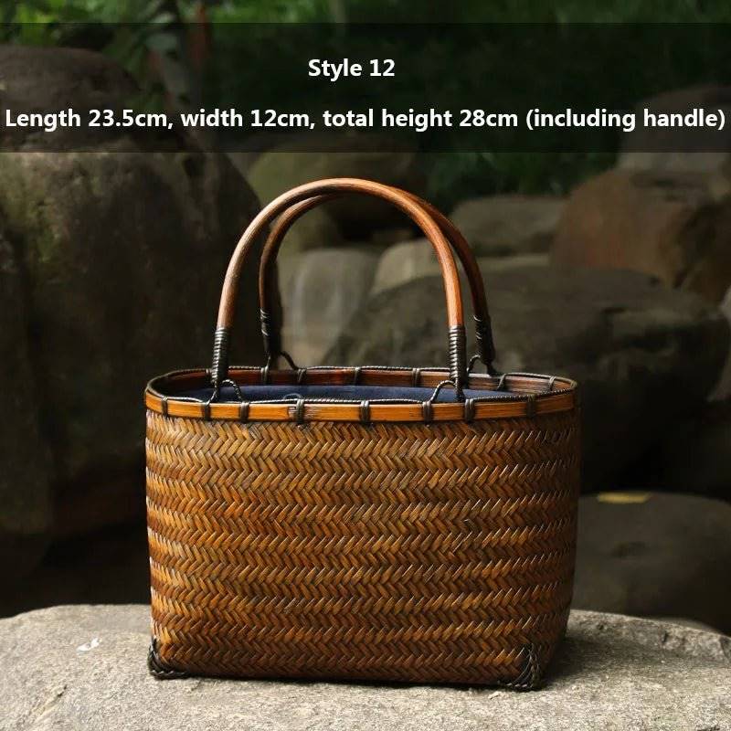 Handcrafted Bamboo Mini Tote - Traditional Chinese Style-BambooChic