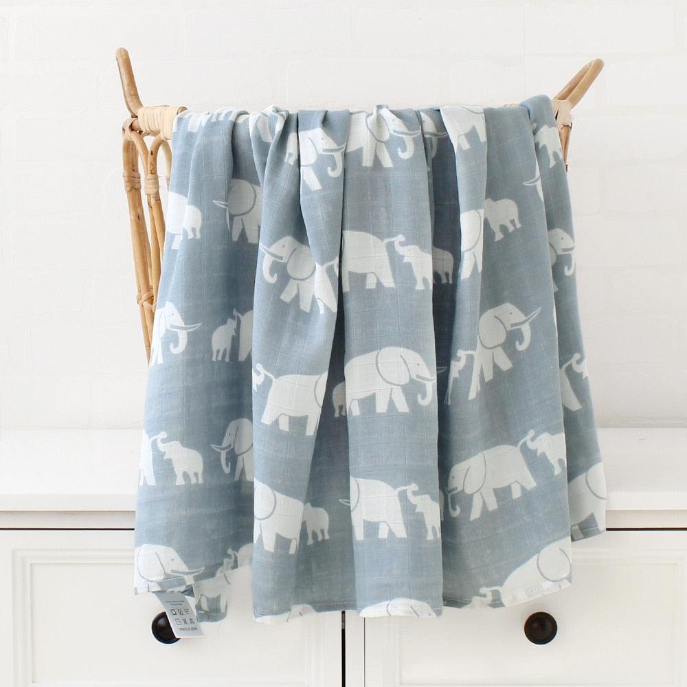 70% Bamboo 30% Cotton Muslin Baby Blanket-BambooChic