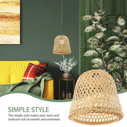 Zen Chic Bamboo Woven Lamp Shade - Handcrafted Vintage Boho Lighting-Lamp Shades-BambooChic