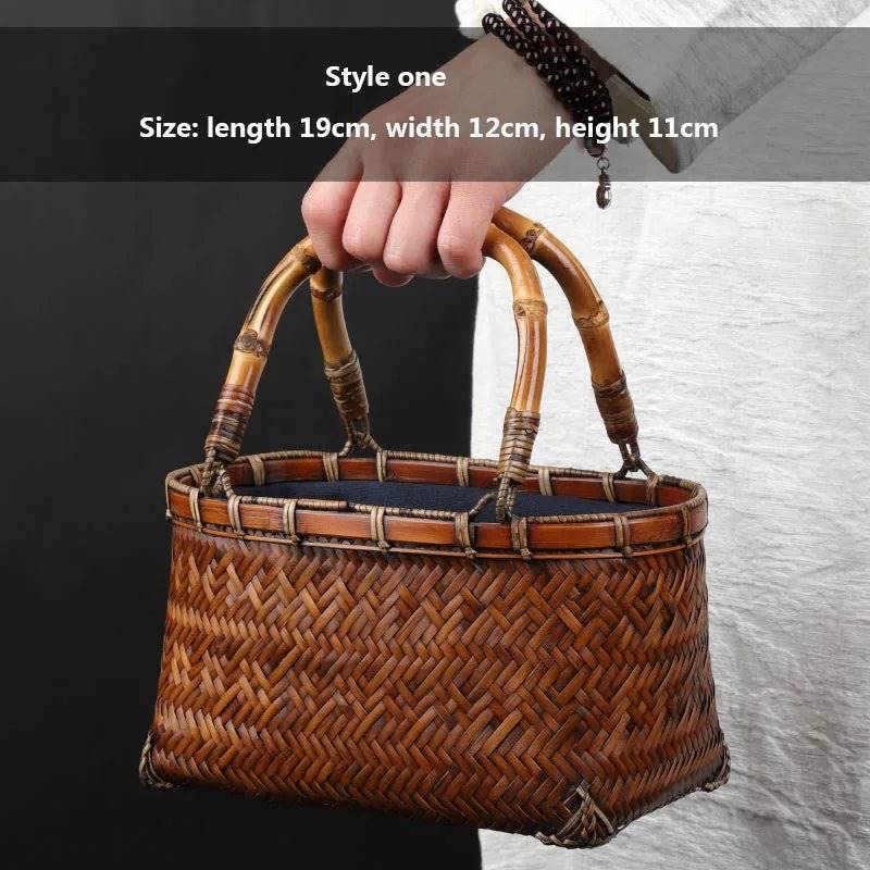 Handcrafted Bamboo Mini Tote - Traditional Chinese Style-BambooChic