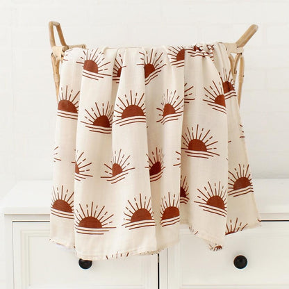 70% Bamboo 30% Cotton Muslin Baby Blanket-BambooChic