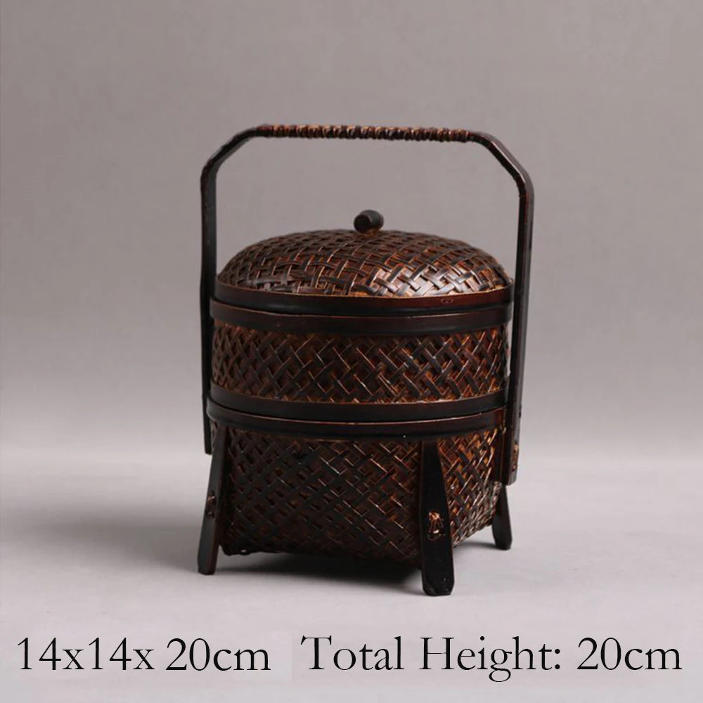 Handmade Bamboo Tea Set Storage Box - Eco-Friendly Chinese Basket-BambooChic