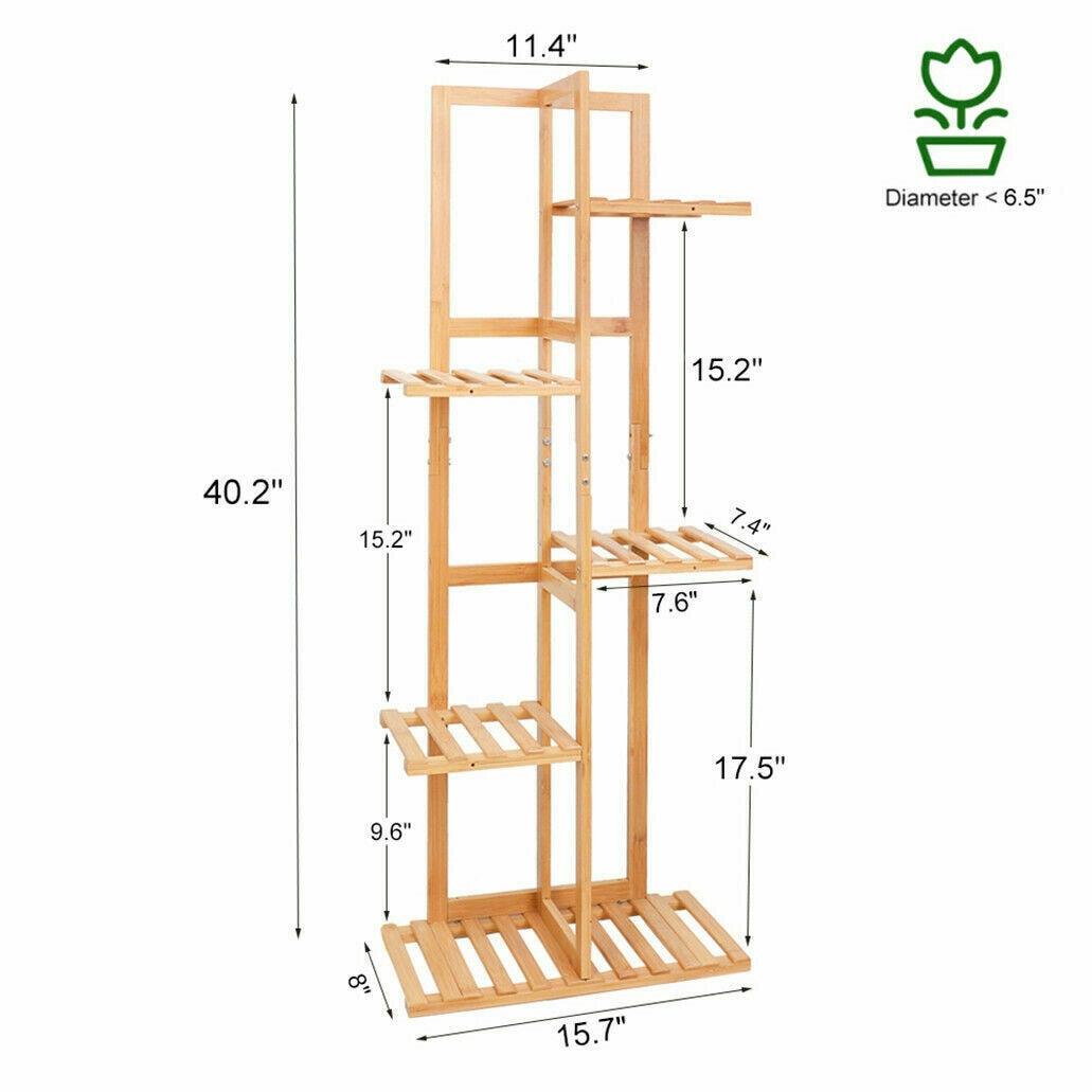 Premium Bamboo Plant Stand - 5/6 Tier for Indoor & Outdoor Use - Patio Garden-BambooChic