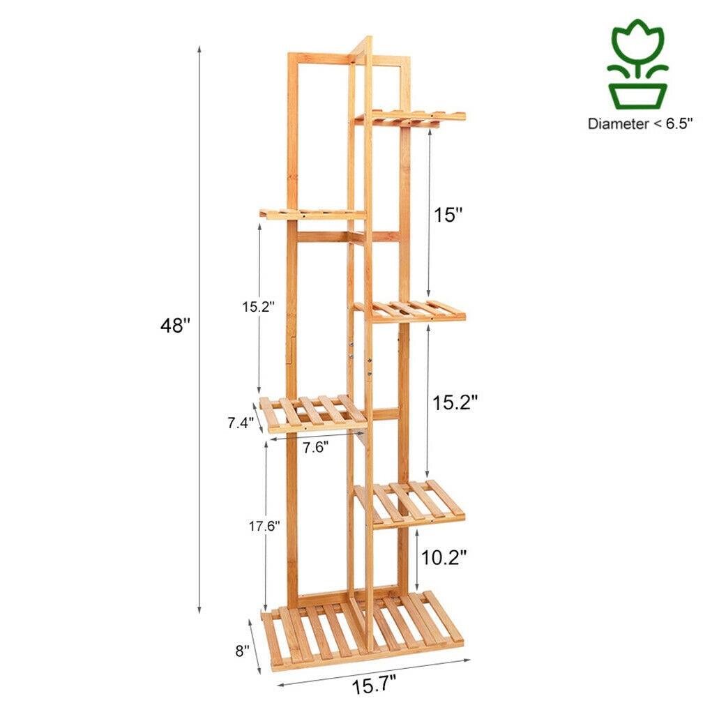 Premium Bamboo Plant Stand - 5/6 Tier for Indoor & Outdoor Use - Patio Garden-BambooChic