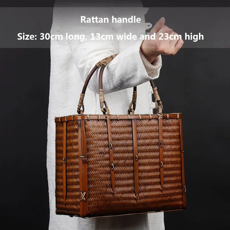 Handcrafted Bamboo Mini Tote - Traditional Chinese Style-BambooChic