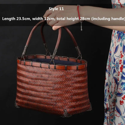 Handcrafted Bamboo Mini Tote - Traditional Chinese Style-BambooChic