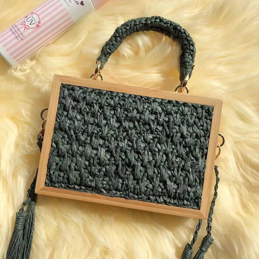 Boho Chic Bamboo Tassel Woven Crossbody Bag-BambooChic