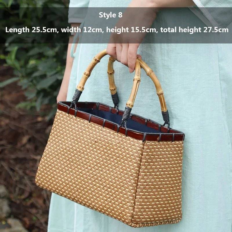 Handcrafted Bamboo Mini Tote - Traditional Chinese Style-BambooChic