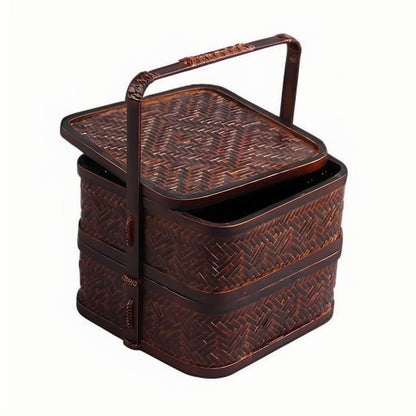 Handmade Bamboo Tea Set Storage Box - Eco-Friendly Chinese Basket-BambooChic